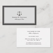 Grey Attorney Justice Scale Beruflich Visitenkarte (Vorne/Hinten)