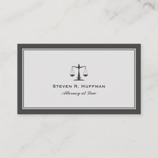 Grey Attorney Justice Scale Beruflich Visitenkarte (Vorderseite)