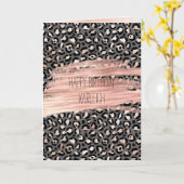 Grey Beige Peach Rose Leopard Print    Karte (Gelbe Blume)