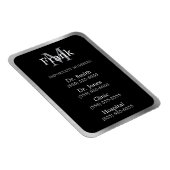 Grey Black and White Important Phone Numbers Magnet (Rechte Seite)