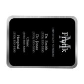 Grey Black and White Important Phone Numbers Magnet (Horizontal)