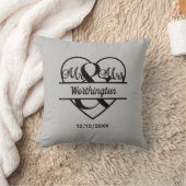 Grey Black Mr. und Mrs. Heart Wedding Gift Kissen (Decke)
