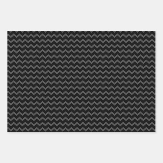 Grey & Black Multi-Pattern Wrapping Paper Sheets Geschenkpapier Set (Vorderseite)