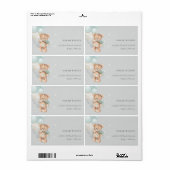 Grey Blue Bar Balloon Floral Bunch Herzadresse (Vorne)