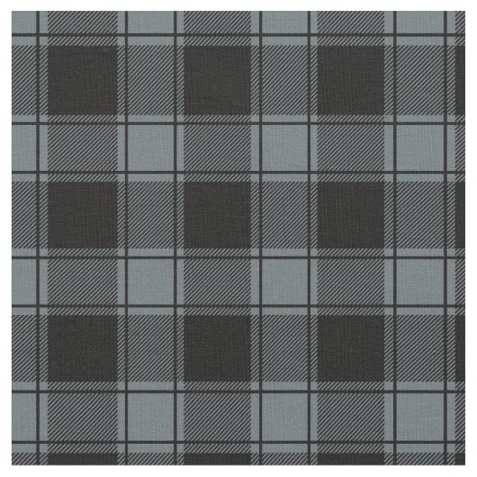 Grey Blue & Black Buffalo Plaid Stoff (Nahaufnahme)