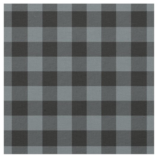 Grey Blue & Black Plaid Gingham Stoff (Nahaufnahme)
