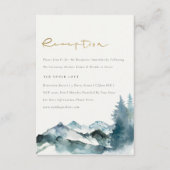 Grey Blush Blue Mountain Pine Hochzeit Empfang Begleitkarte (Vorderseite)