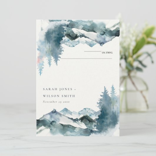 Grey Blush Blue Mountains Pine Platzkarte (Stehend Vorderseite)