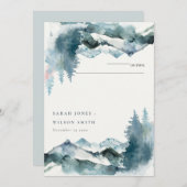 Grey Blush Blue Mountains Pine Platzkarte (Vorne/Hinten)