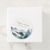 Grey Blush Green Blue Mountains Pine Wedding Geschenkanhänger (Beispiel)