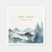 Grey Blush Green Blue Mountains Pine Wedding Serviette (Vorderseite)