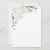 Grey Border White Floral Engagement Party Einladung (Rückseite)