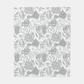 Grey Botanical Seamless Pattern Fleecedecke (Vorderseite)