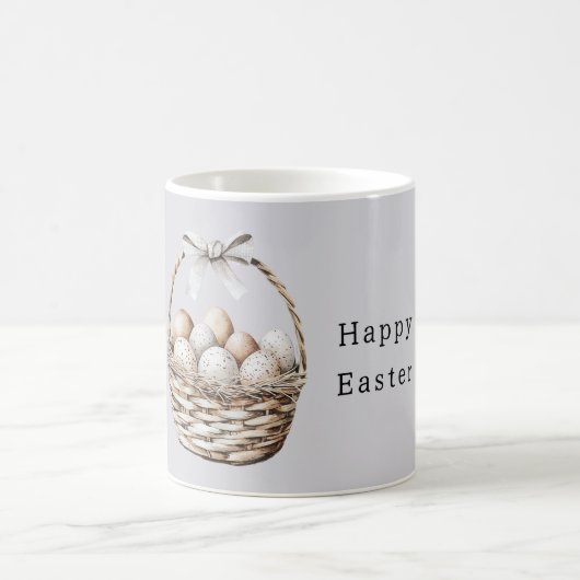 Grey Bow Easter Eggs Basket Kaffeetasse (Mittel)