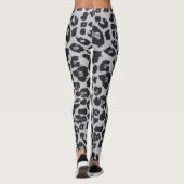 Grey Brown Black Leopard Animal Print Leggings (Rückseite)