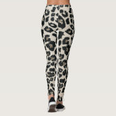 Grey Brown Black Leopard Animal Print Leggings (Rückseite)
