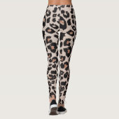 Grey Brown Black Leopard Animal Print Leggings (Rückseite)