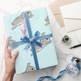 Grey bunny geschenkpapier