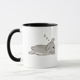 Grey bunny stretches tasse