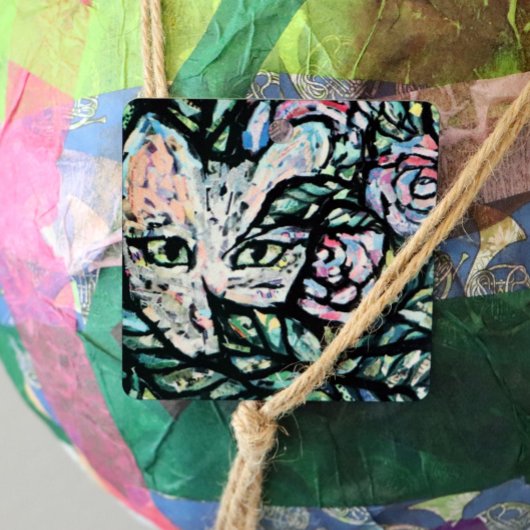 Grey Cat Collage Art Kitty Cats Collages Ornament Aus Metall