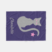 Grey Cat Fleece Blanket (Vorderseite (Horizontal))