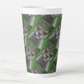Grey cat Latte Mug Milchtasse (Vorderseite)