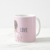 Grey Cat Pink Bow Female Kaffeetasse (VorderseiteRechts)