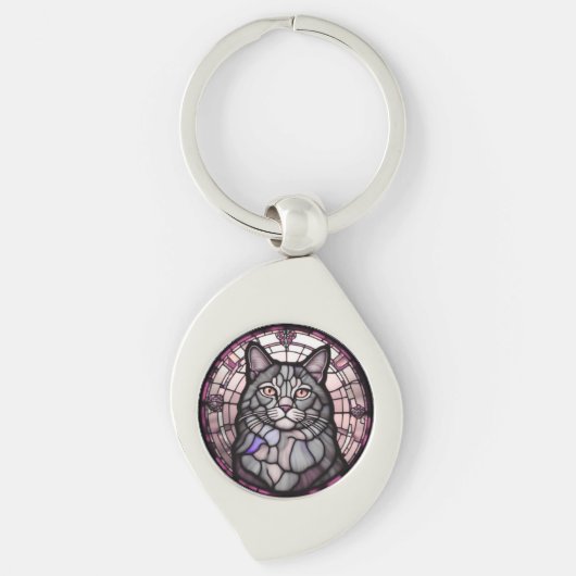 Grey Cat  Schlüsselanhänger (Vorderseite)
