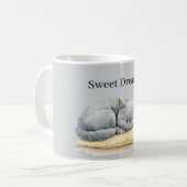 Grey Cat Sleeping on Pillow Kaffeetasse (Vorderseite Links)
