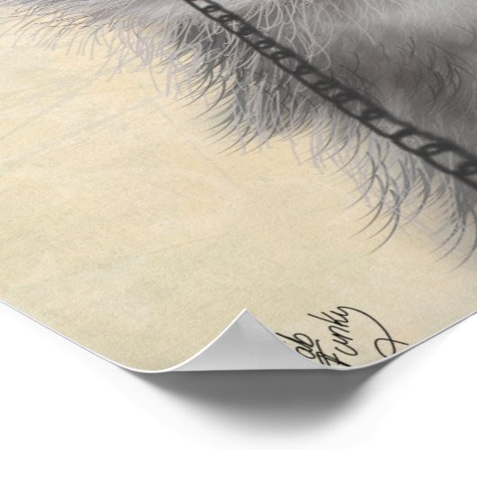 Grey Cat with Top Hat Poster (Ecke)