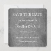 Grey Chalkboard Save the Date Einladung Hochzeit (Vorderseite)
