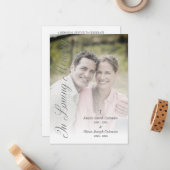 Grey Cherished Fancy Memories Couple's Funeral Mitteilungskarte (Vorderseite/Rückseite Beispiel)