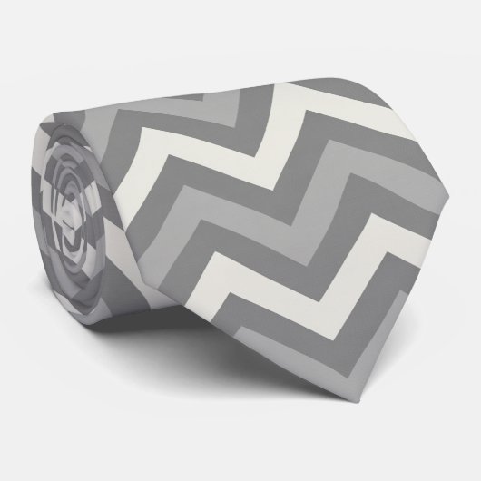 Grey Chevron Krawatte (Gerollt)