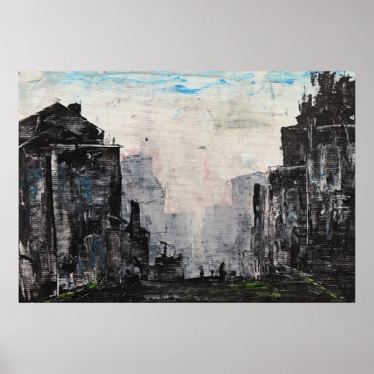 Grey City Abstract Print, Value Poster Paper (Vorne)