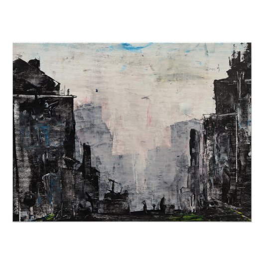Grey City Abstract Print, Value Poster Paper (Vorderseite)
