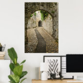 Grey Cobblestone street, France Poster (Heimbüro)