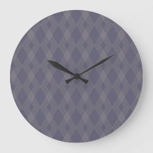 Grey, cool, trendy, simple, modern zig zag pattern große wanduhr