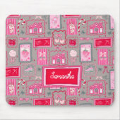 Grey Coquette aesthetic girly whimsical pattern  Mousepad (Vorne)