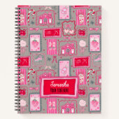 Grey Coquette aesthetic girly whimsical pattern  Notizblock (Vorderseite)