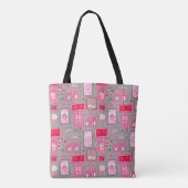 Grey Coquette aesthetic girly whimsical pattern Tasche (Rückseite)