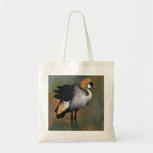 Grey Crowne Crane Bird Tote Bag Tragetasche (Vorne)