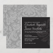 Grey Damask Wedding Einladungen (Vorne/Hinten)