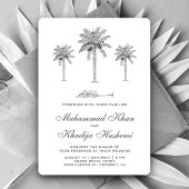 Grey Date Palm Trees Islamische Hochzeit Einladung