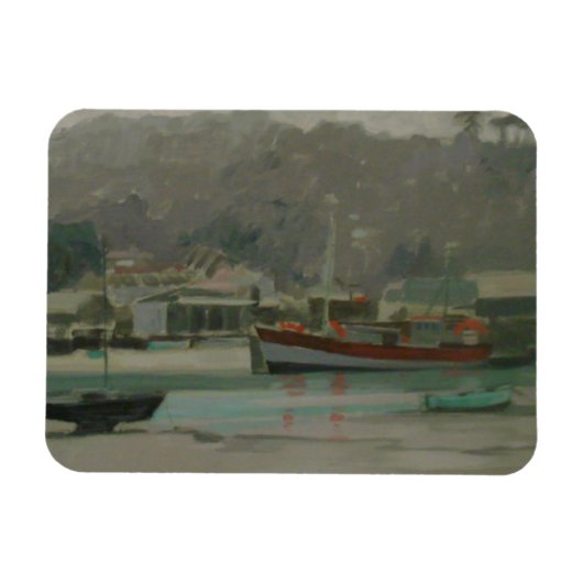 Grey Day Fisherman's Quay Magnet (Horizontal)