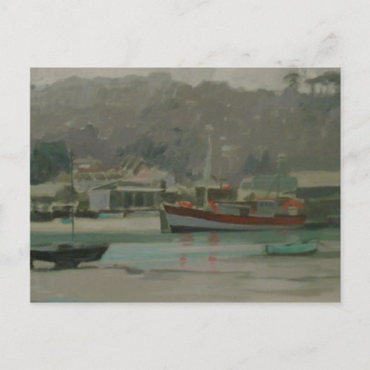 Grey Day Fisherman's Quay Postkarte (Vorderseite)
