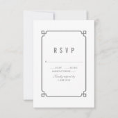 Grey Deko Chic Wedding RSVP (Vorderseite)
