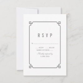 Grey Deko Chic Wedding RSVP