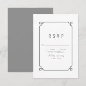 Grey Deko Chic Wedding RSVP Karte (Vorne/Hinten)