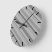 Grey diagonal stripes runde wanduhr (Winkel)