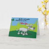 Grey Dog Lonley Ich Miss You Karte (Gelbe Blume)